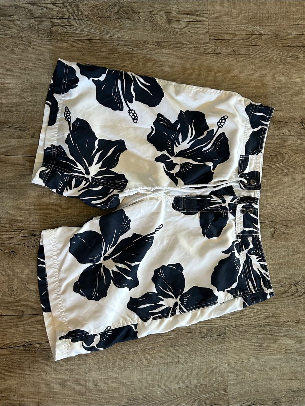 GAP White Shorts with Black Floral Print